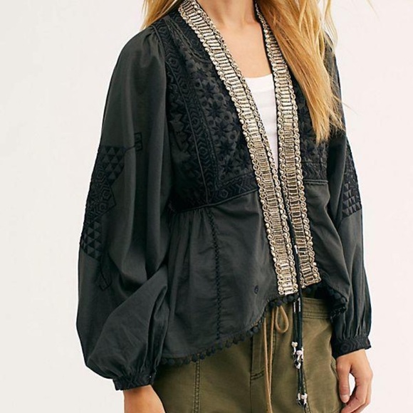 Free People Tops - Free People embroidered beaded/sequin jacket